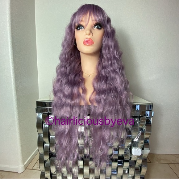 Wig with bangs purple - Picture 2 of 6